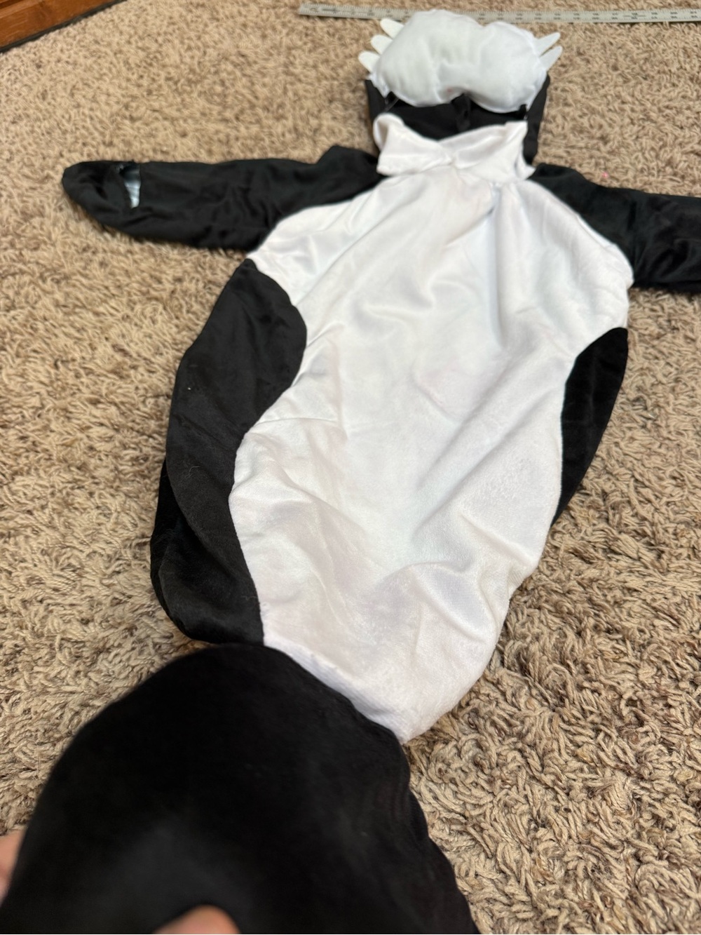 Infant Black & White Orca Whale One-Piece swaddle Halloween Costume